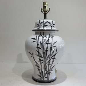 Glazed Ceramic Bamboo Lamp Mid Century Modern Lighting Made In Italy