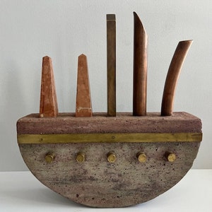 Bauhaus Style Mixed Media Sculpture Mid Century Modern Art Object