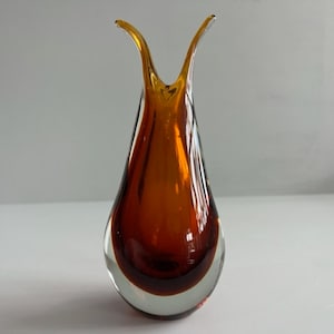 Flavio Poli Sommerso Murano Glass Vessel Mid Century Modern Italy