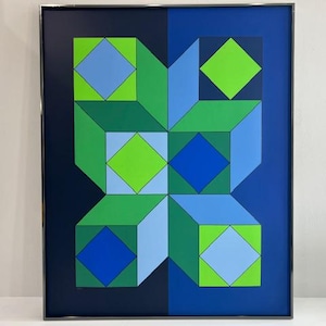 Victor Vasarely Pencil Signed and Numbered Serigraph Mid Century Modern Op Art
