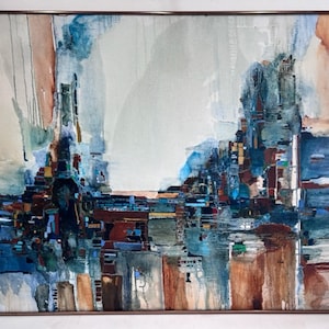Christine Schub Abstract Cityscape Painting Mid Century Modern Art
