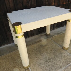 Karl Springer Embossed Alligator Hide Mid Century Modern Side Table