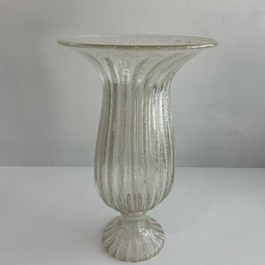 Large Murano Glass Vessel with Gold Flicks Mid Century Modern Italy
