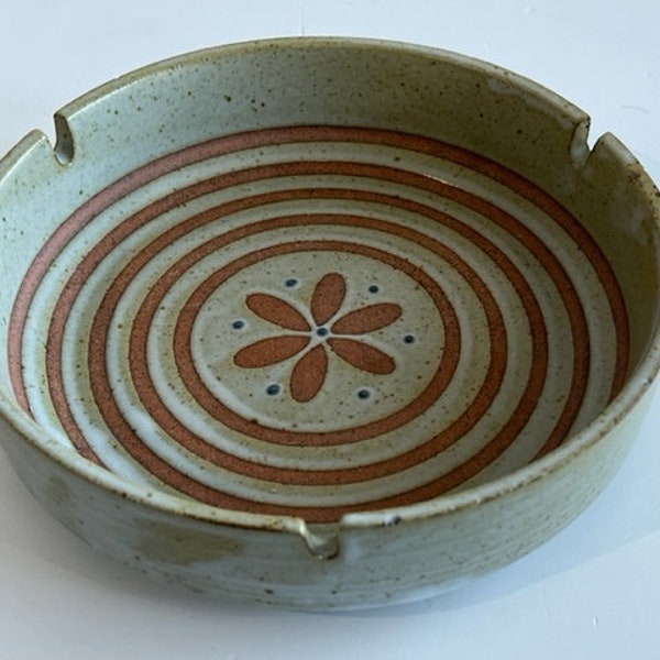 Glazed Ceramic Ashtray Mid Century Modern Pottery