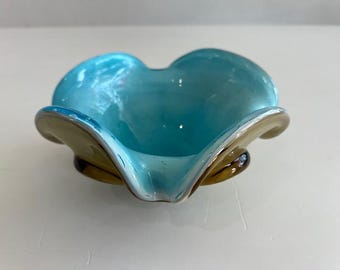 AIREDELSUR Sommerso Murano Glass Bowl Mid Century Modern Italy