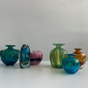 Collection of Michael Harris Art Glass for Mdina Glassworks Mid Century Modern Vessel Malta