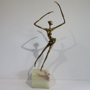 Bronze Ballerina Sculpture Mid Century Modern in the Manner of Manuel Carbonel