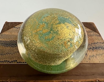 Pisapapeles de cristal de Murano Seguso con pan de oro, estilo moderno de mediados de siglo, Italia