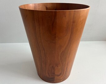 小～中程度の新品同様Servexチーク合板ゴミ箱バスケットビン蒸気曲げ