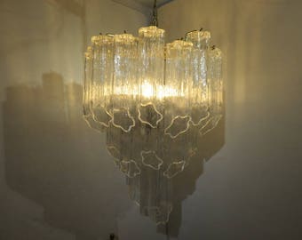 Lampadario in vetro di Murano Vistosi, stile Mid-Century Modern, Italia