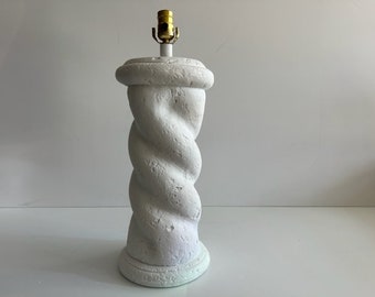 Michael Taylor Style Plaster Spiral Column table Lamp Mid Century Modern Lighting