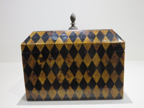Large Maitland Smith Tessellated Stone Box With L… - image 2