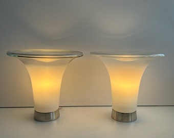 Paar Comareta Murano glazen lampen van Gino Vistosi Mid Century moderne Italiaanse verlichting