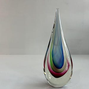 Seguso Sommerso Murano Glass Object Mid Century Modern Paperweight Italy