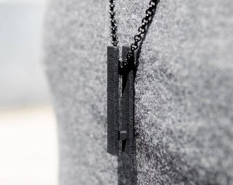 3d printed geometric architectural unisex pendant necklace; gift for architect, engineer, architecture student, construction teacher