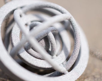 3d printed kinetic necklace with spinner and turner pendant; astronomy, architecture and science teacher gift, time travel, planet Saturn