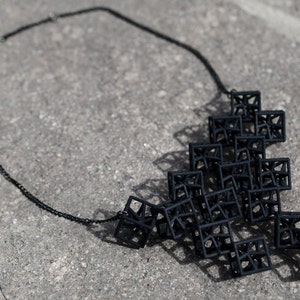 3d printed geometric necklace, made of hyper star cubes; gift for architecture graduation, architect, math and geometry teacher or student image 5