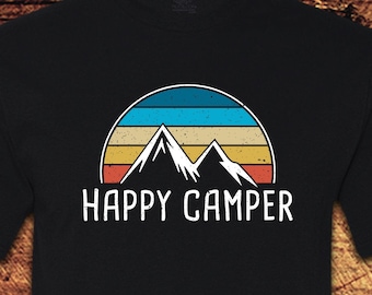Campista feliz, camiseta de campista feliz, camisa de campista feliz, camping, regalos de camping, los mejores regalos para él, camping, camiseta de camping, naturaleza