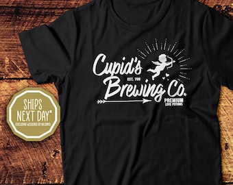Camiseta unisex de algodón de Cupid's Brewing Co., San Valentín