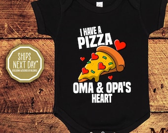 Tengo una pizza, Oma y el corazón de Opa, Día de San Valentín, Body de bebé, Camiseta para niño pequeño
