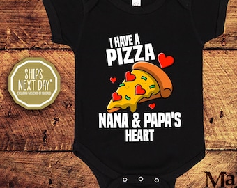 Tengo una pizza, corazón de Nana y Papa, Día de San Valentín, Body de bebé, Camiseta para niño pequeño