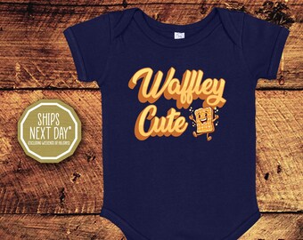 Waffley Cute, Foodie Gift, Baby Bodysuit, Toddler T-Shirt