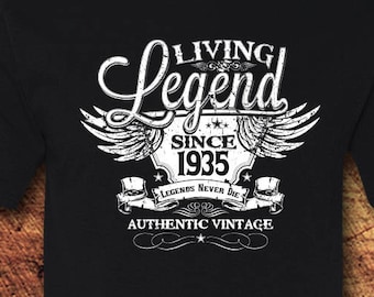 Living Legend Since 1935, 91st Birthday, Unisex Cotton Tee
