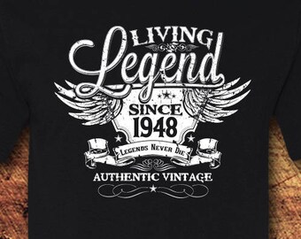 71st Birthday, 71 Birthday, 71st Birthday Shirt, 71 Birthday Shirt, 1948, Living Legend, Birthday, Birthday Gift, Birthday Shirt, T-Shirt