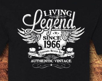 Living Legend Since 1966, 60th Birthday, Unisex Cotton Tee