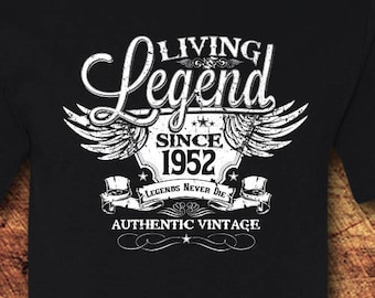 Living Legend Since 1952, 74th Birthday, Unisex Cotton Tee - Etsy