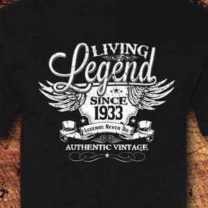 91st Birthday, 91 Birthday, 91st Birthday Shirt, 91 Birthday Shirt, 1933, Living Legend, Birthday, Birthday Gift, Birthday Shirt, T-Shirt