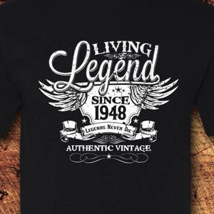 Living Legend Since 1948, 76th Birthday, 76 Birthday, 76th Birthday Shirt, 1948, Living Legend, Birthday, Birthday Gift, Birthday Shirt