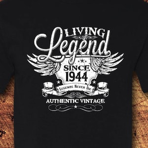 80th Birthday, 80 Birthday, 80th Birthday Shirt, 80 Birthday Shirt, 1944, Living Legend, Birthday, Birthday Gift, Birthday Shirt, T-Shirt