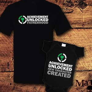 Achievement Unlocked, Achievement Gift, Father Son Matching Shirt, New Dad Gifts, Dad and Baby Matching Shirts, Father&#39;s Day Shirt, T-Shirt