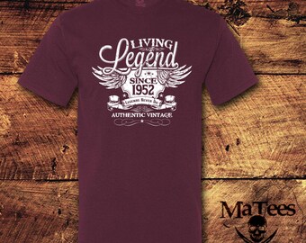 Living Legend Since 1952, 74th Birthday, Unisex Cotton Tee - Etsy