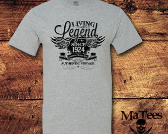 52nd Birthday Shirt For Men - 'Living Legend 1973 Legends Never Die' Customizable T-Shirt, Multiple Colors & Sizes