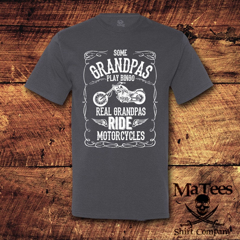 Grandpa, Grandpa Gift, Gifts for Grandpa, Grandpa Shirt, Motorcycle, Motorcycle Gifts, Motorcycle shirt, Grandparents, T-Shirt, Shirt, Tee image 2