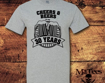 Cityone T-Shirt Uomo 100% Cotone – Cheer And Beer For My 77th – Taglie S-3XL – Stampa Ecologica – Regalo Compleanno 77 Anni