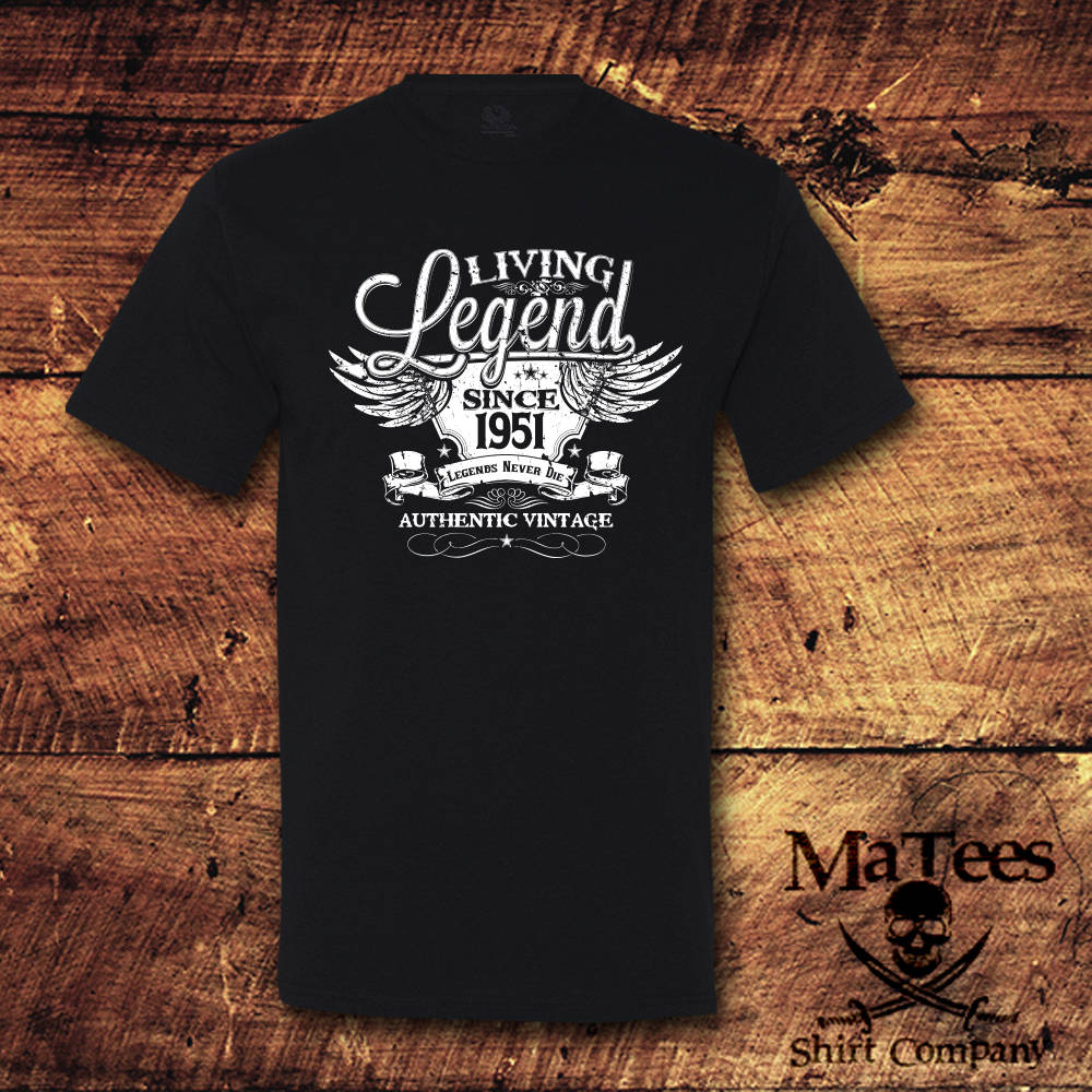 73rd Birthday Shirt For Men - Living Legend 1952 Vintage Tee - Custom Year & Color
