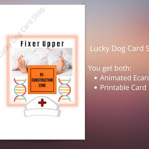 E-CARD animata e STAMPABILE Carta di guarigione, Zona di ricostruzione, Riparatore superiore, Stai bene amico mio