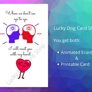 E-CARD animado e cartão de relacionamento para impressão, encontro você com meu coração