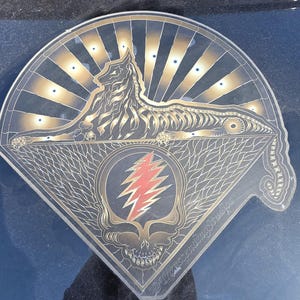 CAR DECAL 9inches, AND Holo Sticker 4 inches,  Skeleton (Cats) Under the Stars (Grateful Dead Jerry Garcia Band Inspired Artwork)