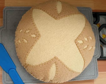 Sourdough Bread Felt Food Pattern, Template, PDF Digital, Boule Loaf, Hand stitching Artisan, Baked Goods, Pretend Play, Sewing Tutorial DIY