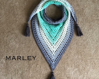 Écharpe triangulaire au crochet, motif PDF, col bénitier bohème facile, printemps, cadeau DIY, tour de cou, tutoriel de base cottage, modèle pour débutant, châle au crochet aéré