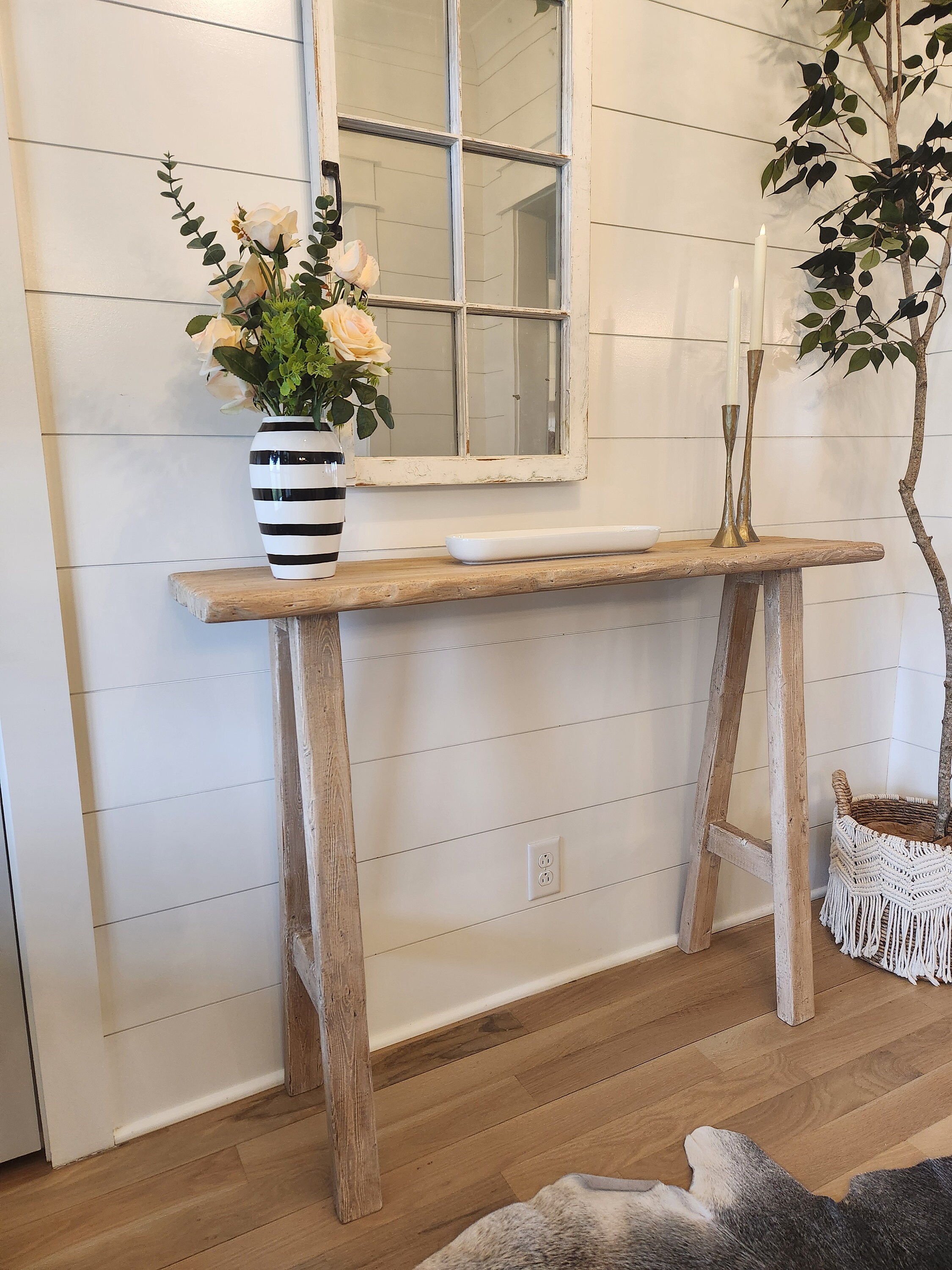 0229made YURAGI別注 ASSISTANT 1UNIT TABLE Sophie Rustic Industrial X Frame Entry Table - Saracina Home : Target