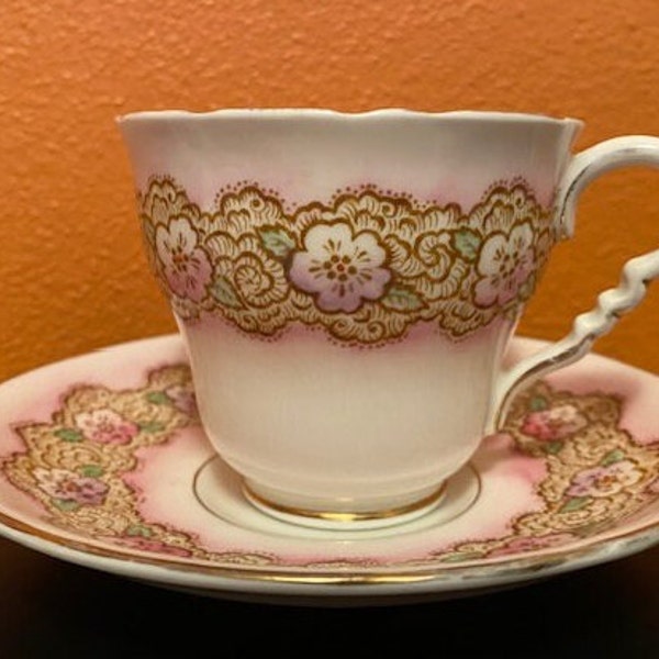 Royal Stafford Pink Floral Teacup and Saucer Set