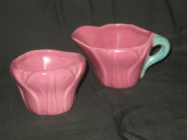 Rosemeade tulip sugar bowl and creamer
