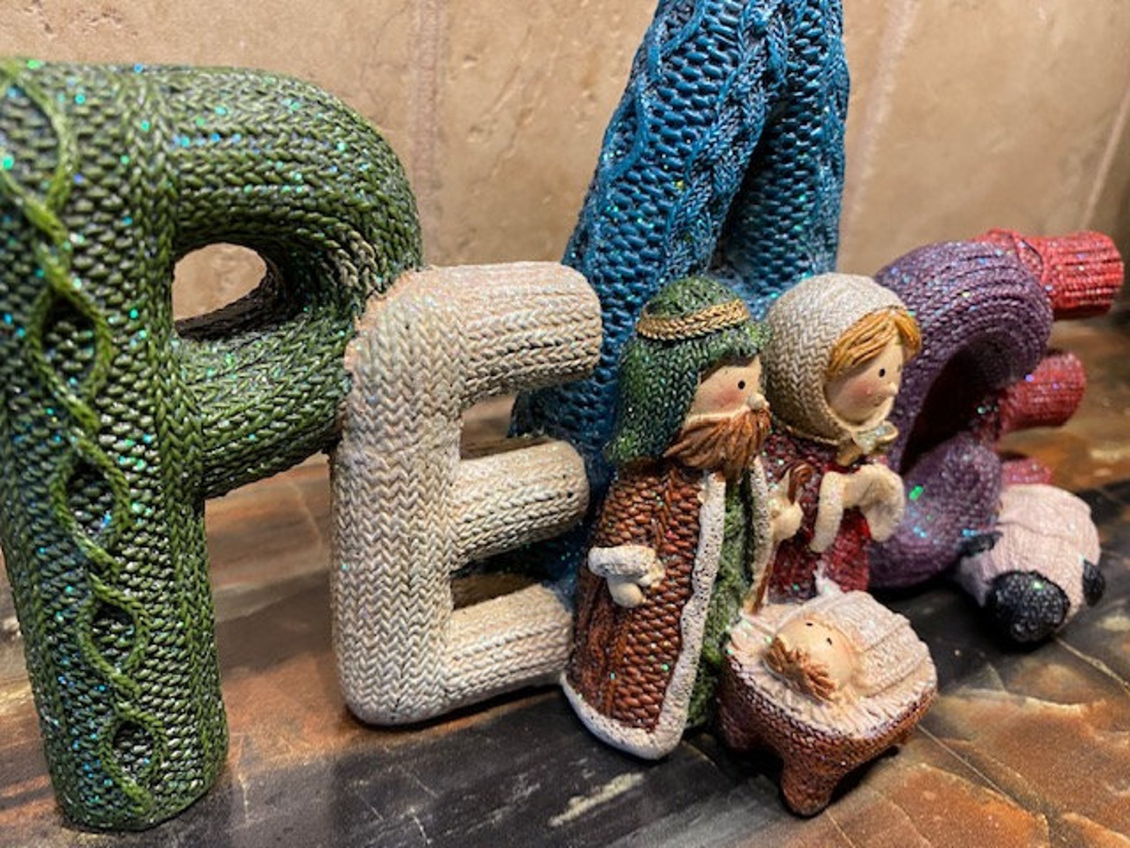 PEACE Christmas décor Nativity Scene with PEACE letters Etsy