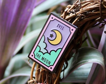 Summerween Moon Tarot Card Enamel Pin