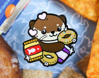 Snacky Boi Otter Enamel Pin